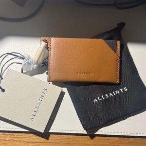 NWT✨ All Saints Brown Leather Card Holder
